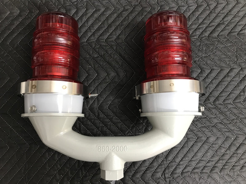 Dialight Red LED Double , FAA L-810 860 Series, 48VDC, 860-1R04-002, 8601R04002, OWLFDR/48, Obstruction JETT